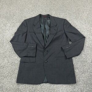VINTAGE Hart Schaffner Marx Jacket Mens 40R Gray Button Blazer Wool Sport Coat
